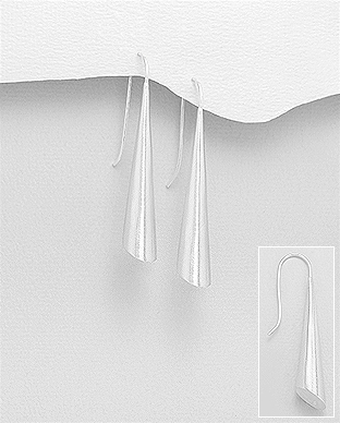 706-27237 - Wholesale 925 Sterling Silver Matte Hook Earrings