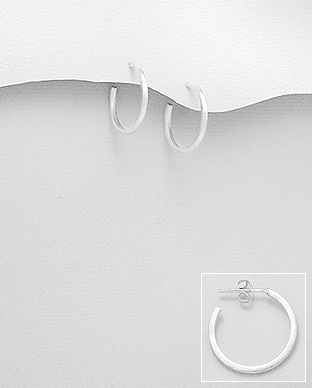 706-27245 - Wholesale 925 Sterling Silver Matte Push-Back Earrings