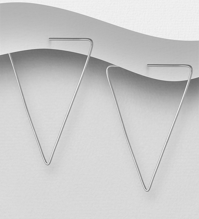 706-27253 - Wholesale 925 Sterling Silver Triangle Wire Earrings