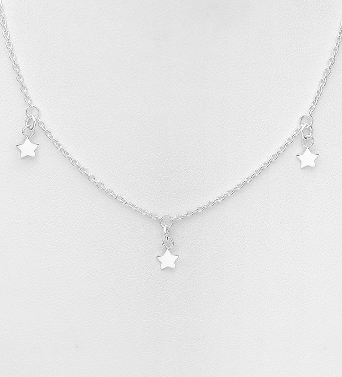 706-27311 - Wholesale 925 Sterling Silver Necklace with Star Charms