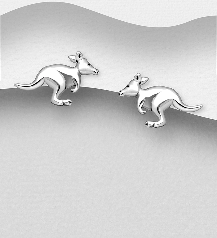 706-27429 - Wholesale 925 Sterling Silver Kangaroo Push-Back Earrings