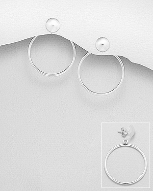 706-27516 - Wholesale 925 Sterling Silver Jacket Earrings