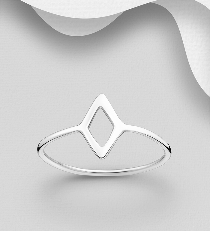 706-27541 - Wholesale 925 Sterling Silver Rhombus Ring