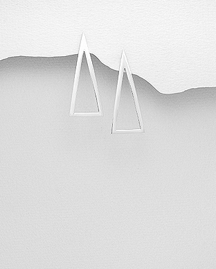 706-27565 - Wholesale 925 Sterling Silver Triangle Push-Back Earrings