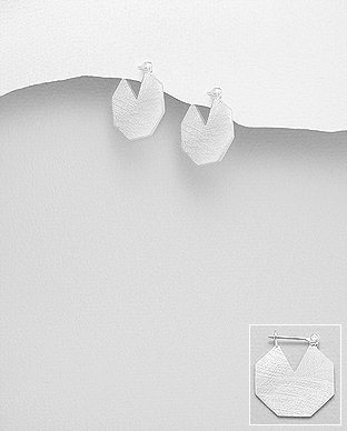 706-27566 - Wholesale 925 Sterling Silver Matte Hoop Earrings