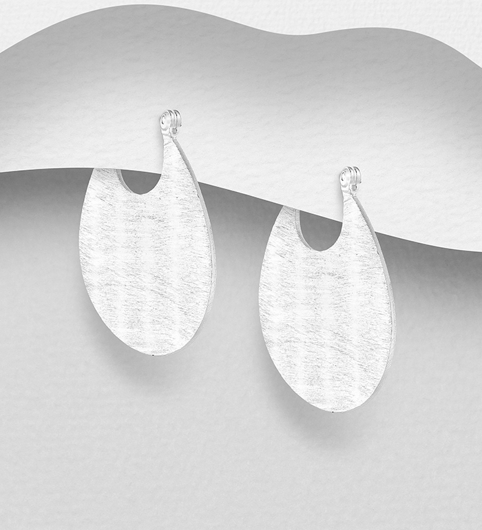 706-27568 - Wholesale 925 Sterling Silver Matte Hoop Earrings