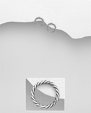 706-27576 - Wholesale 925 Sterling Silver Circle Push-Back Earrings