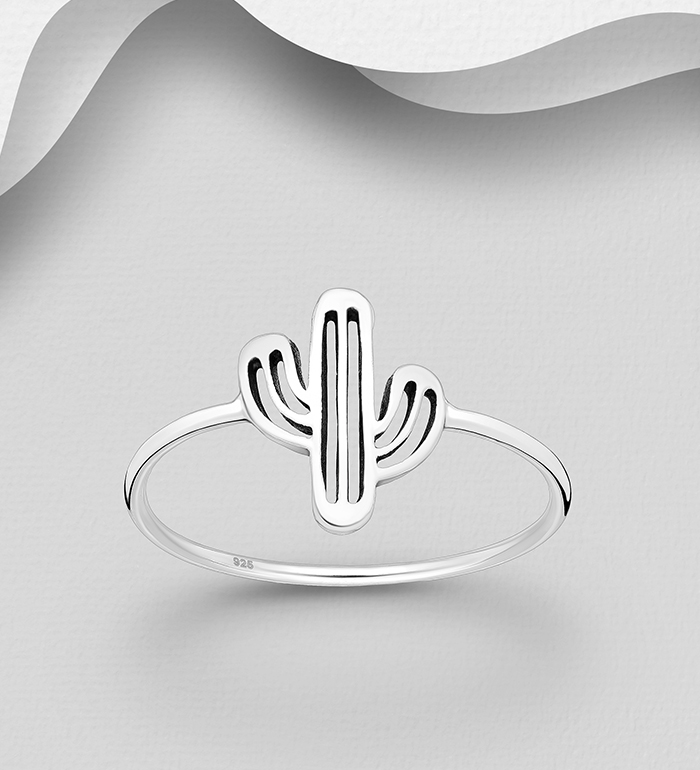 706-27581 - Wholesale 925 Sterling Silver Cactus Ring