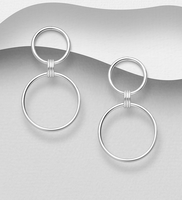 706-27659 - Wholesale 925 Sterling Silver Circle Push-Back Earrings