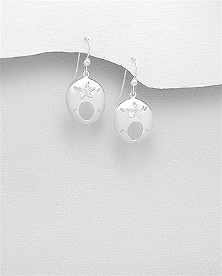 706-27691 - Wholesale 925 Sterling Silver Sand Dollar Hook Earrings