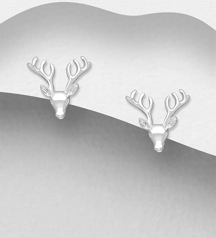 706-27698 - Wholesale 925 Sterling Silver Deer Push-Back Earrings