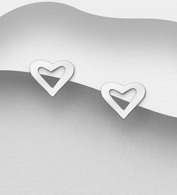 706-27712 - Wholesale 925 Sterling Silver Heart Push-Back Earrings