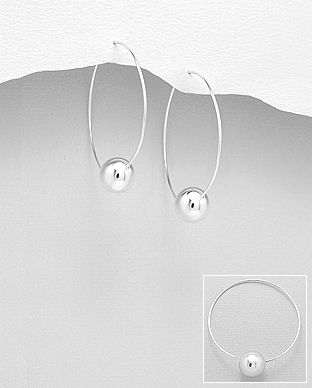 706-27738 - Wholesale 925 Sterling Silver Ball Hoop Earrings