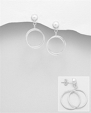 706-27775 - Wholesale 925 Sterling Silver Circle Push-Back Earrings