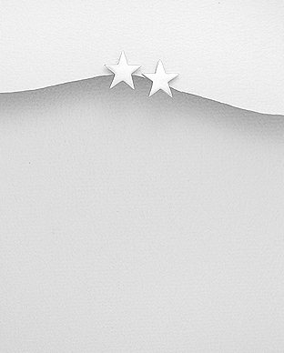 706-27850 - Wholesale 925 Sterling Silver Star Push-Back Earrings