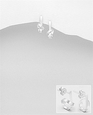 706-28088 - Wholesale 925 Sterling Silver Knot Push-Back Earrings