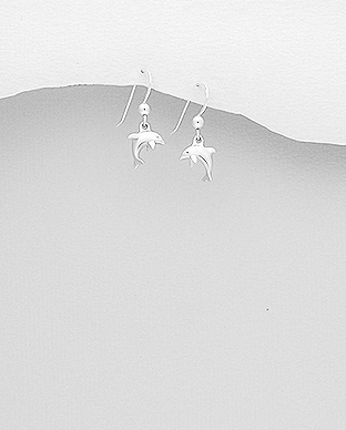 706-28167 - Wholesale 925 Sterling Silver Dolphin Hook Earrings