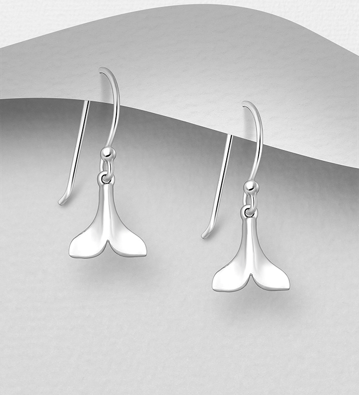 706-28168 - Wholesale 925 Sterling Silver Whale Tail Hook Earrings