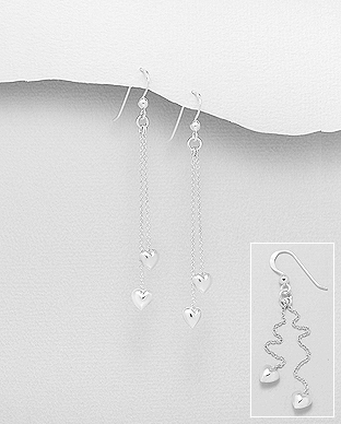 706-28197 - Wholesale 925 Sterling Silver Heart Hook Earrings