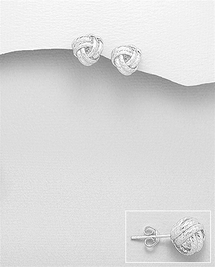 706-28204 - Wholesale 925 Sterling Silver Knot Push Back Earrings