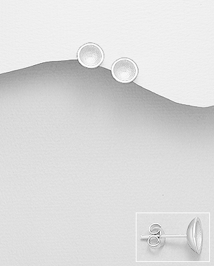 706-28285 - Wholesale 925 Sterling Silver Matte Push-Back Earrings