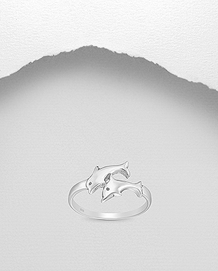 706-28324 - Wholesale 925 Sterling Silver Dolphin Ring
