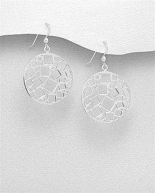 706-28349 - Wholesale 925 Sterling Silver Square Hook Earrings