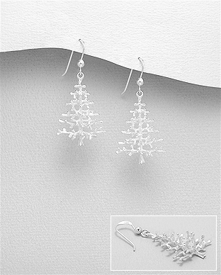 706-28391 - Wholesale 925 Sterling Silver Christmas tree Hook Earrings