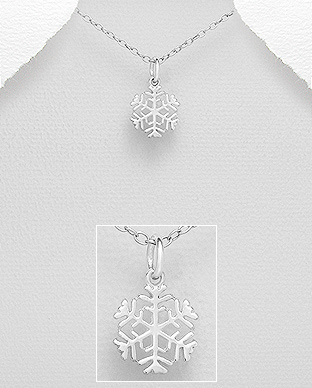 706-28401 - Wholesale 925 Sterling Silver Snowflake Pendant