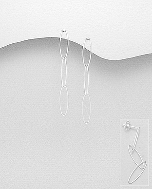 706-28440 - Wholesale 925 Sterling Silver Links Push-Back Earrings
