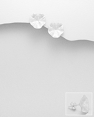 706-28461 - Wholesale 925 Sterling Silver Leaf Push-Back Earrings