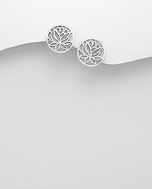 706-28541 - Wholesale 925 Sterling Silver Lotus Push-Back Earrings