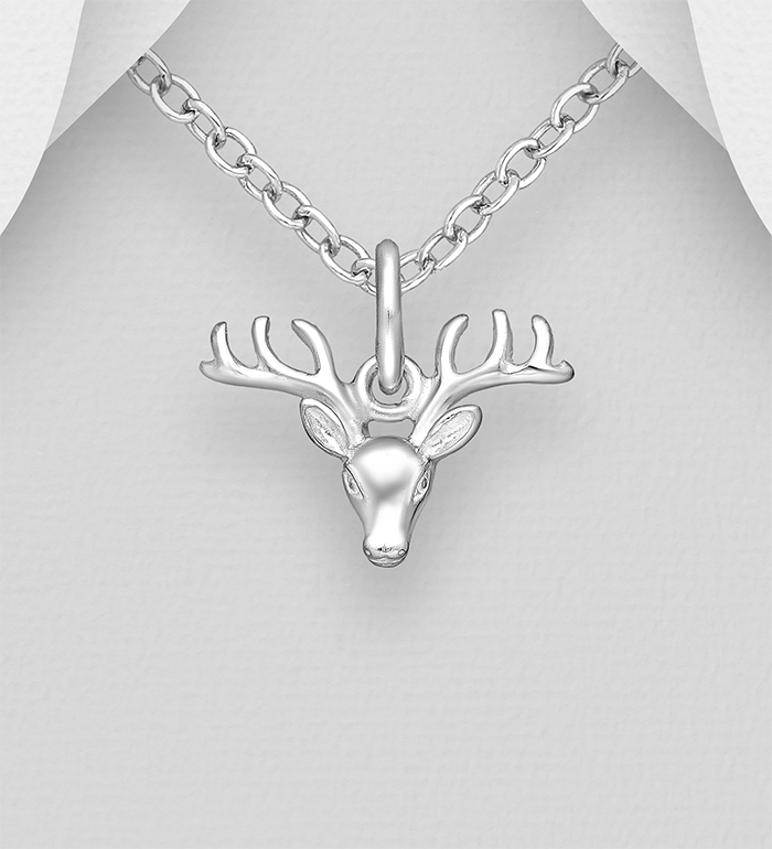 706-28568 - Wholesale 925 Sterling Silver Deer Pendant