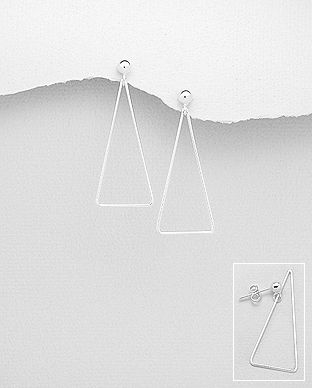 706-28670 - Wholesale 925 Sterling Silver Triangle Push-Back Earrings