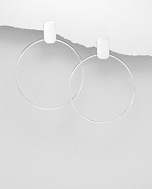 706-28678 - Wholesale 925 Sterling Silver Circle Push-Back Earrings