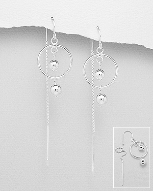 706-28739 - Wholesale 925 Sterling Silver Ball Hook Earrings