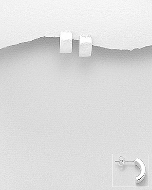 706-28755 - Wholesale 925 Sterling Silver Matte Push-Back Earrings