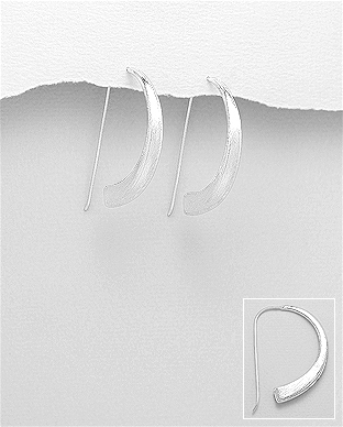 706-28859 - Wholesale 925 Sterling Silver Matte Hook Earrings
