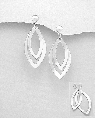706-28863 - Wholesale 925 Sterling Silver Matte Push-Back Earrings