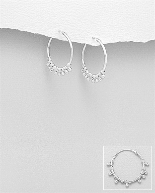 706-28884 - Wholesale 925 Sterling Silver Hoop Earrings