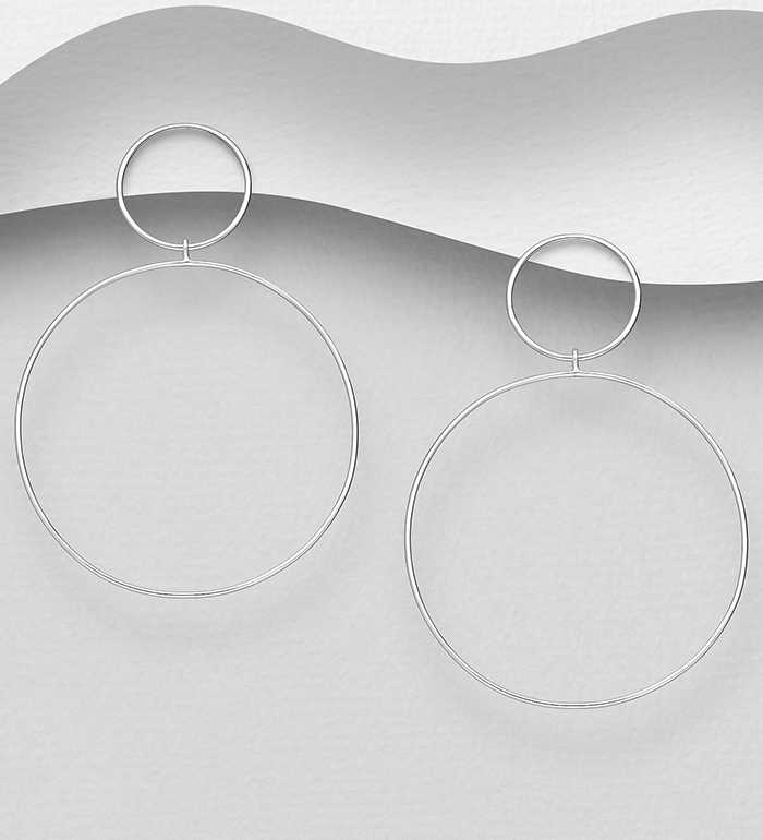 706-28924 - Wholesale 925 Sterling Silver Circle Push-Back Earrings