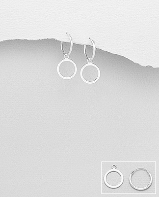 706-28953 - Wholesale 925 Sterling Silver Circle Hoop Earrings