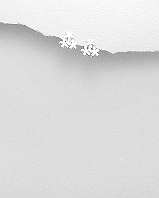 706-29098 - Wholesale 925 Sterling Silver Flower Push-Back Earrings