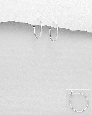 706-29110 - Wholesale 925 Sterling Silver Push-Back Earrings