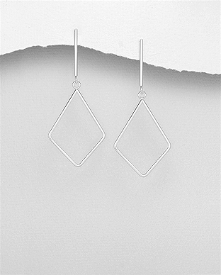 706-29139 - Wholesale 925 Sterling Silver Rhombus Push-Back Earrings