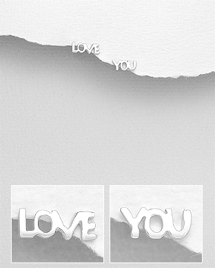 706-29184 - Wholesale 925 Sterling Silver LOVE YOU Push-Back Earrings