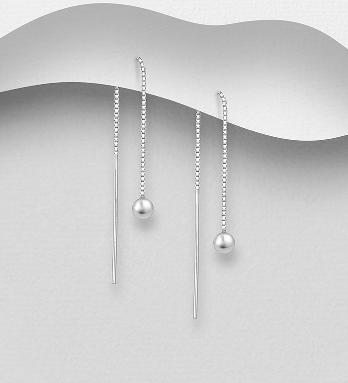 706-29187 - Wholesale 925 Sterling Silver Ball Threader Earrings