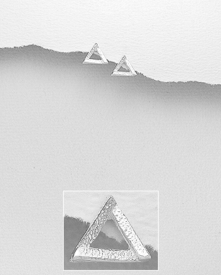 706-29247 - Wholesale 925 Sterling Silver Triangle Push-Back Earrings