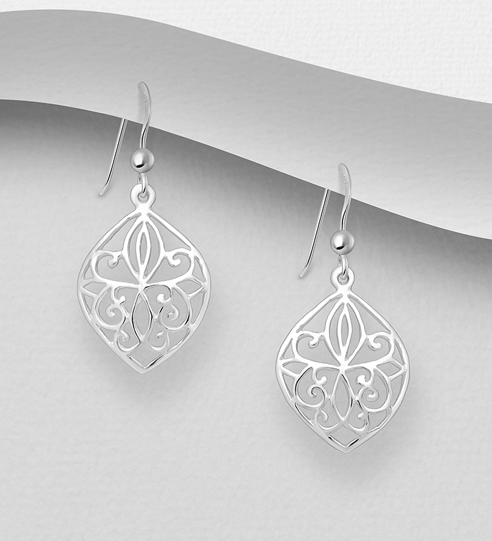 706-29253 - Wholesale 925 Sterling Silver Swirl Hook Earrings