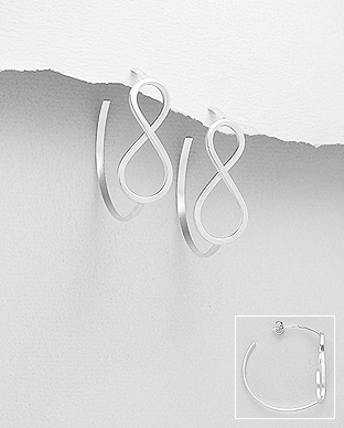 706-29271 - Wholesale 925 Sterling Silver Infinity Push-Back Earrings